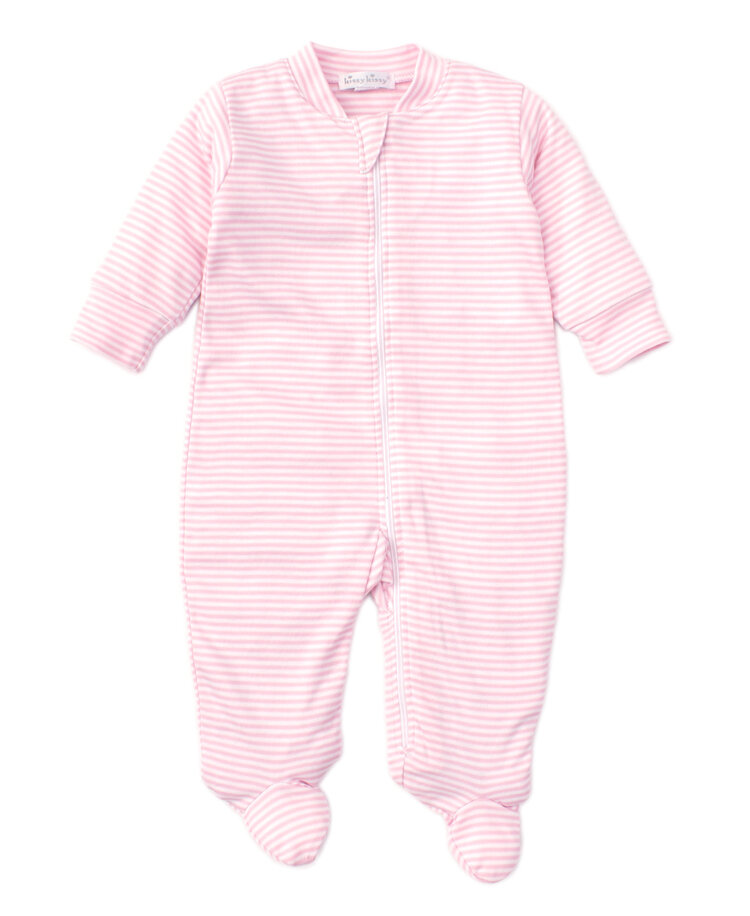 Kissy Kissy Pink Stripe Zip Footie