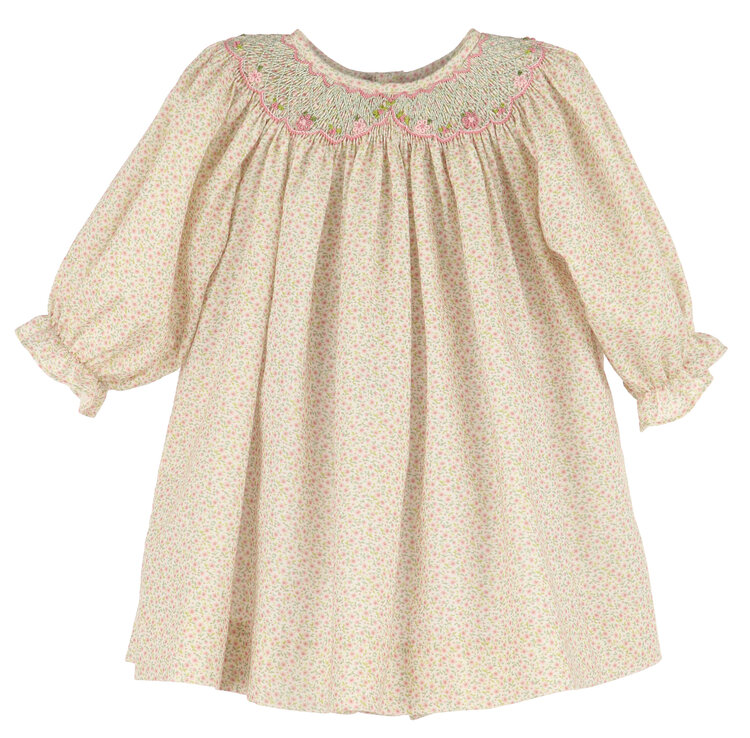 Luli&Me Harvest Floral Smocked Bishop Dress