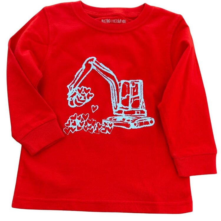 Mustard & Ketchup Red Heart Digger T-Shirt