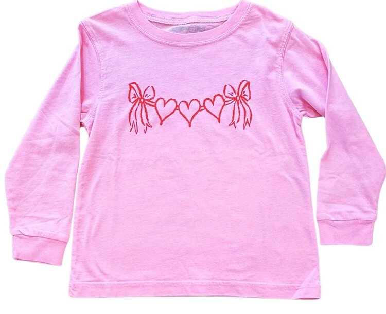 Mustard & Ketchup Light Pink Heart Banner T-Shirt