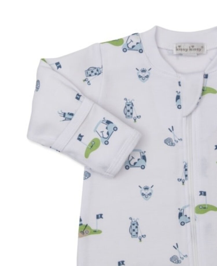 Kissy Kissy Blue Golf Champion Zip Footie