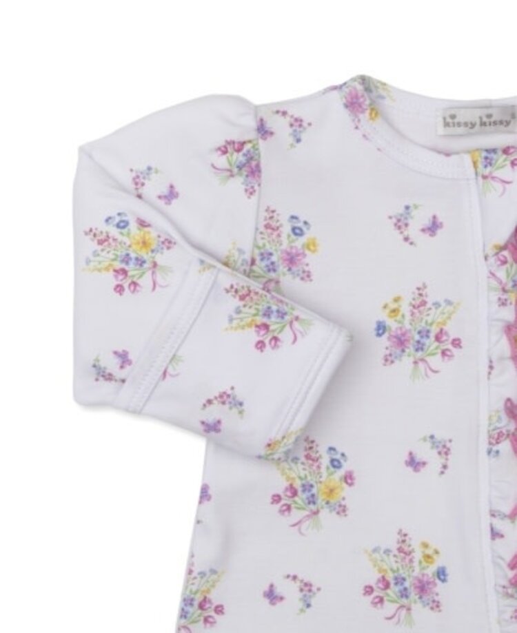 Kissy Kissy Pastel Gradens Bouquet Zip Footie