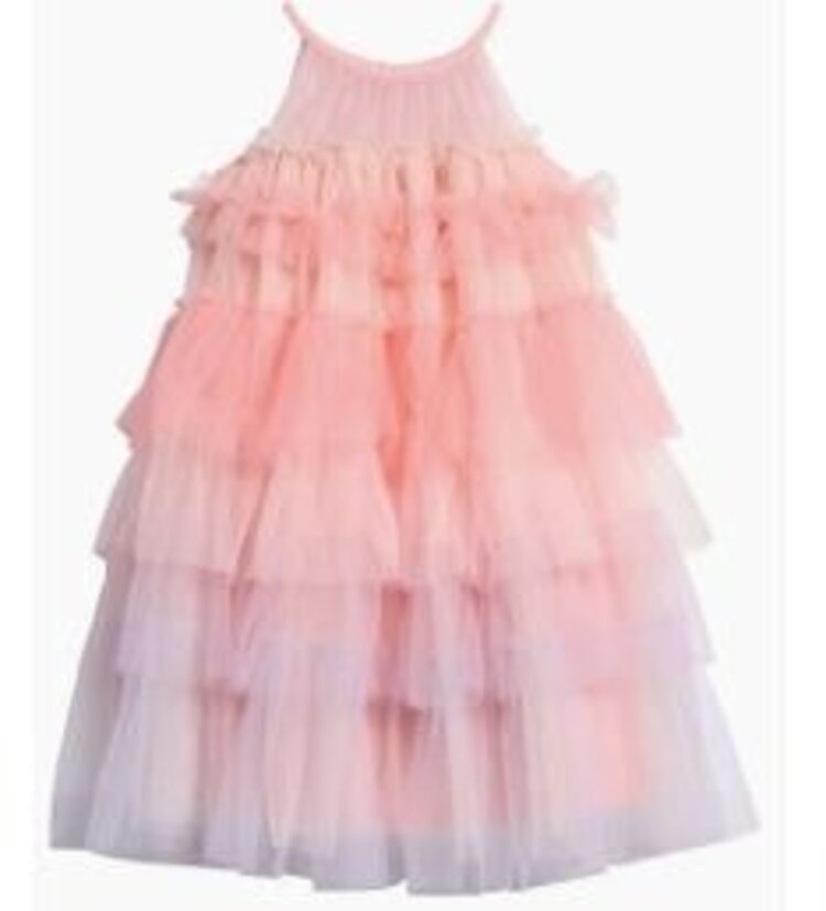 Ava & Yelly Blush Tiered Party Dress