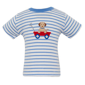Claire & Charlie Blue Stripe Dog Ride Shirt