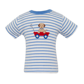 Claire & Charlie Blue Stripe Dog Ride Shirt