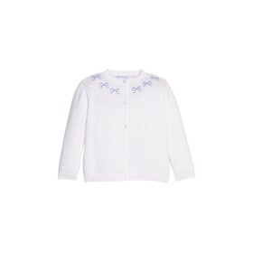 Little English Emb. Essential Cardigan - Blue Bows