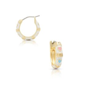 Lily Nily White Heart Hoop Earrings