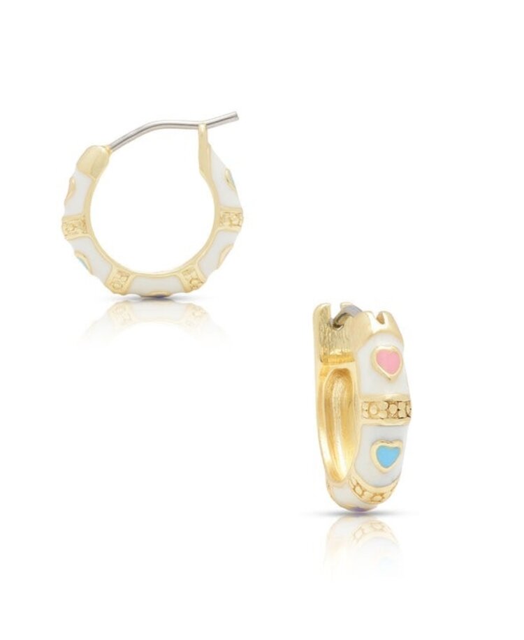 Lily Nily White Heart Hoop Earrings