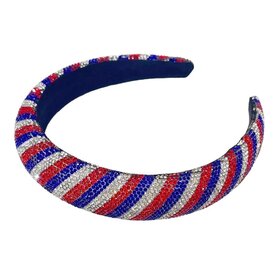 Mavi Bandz Patriotic Stripe Crystal Headband