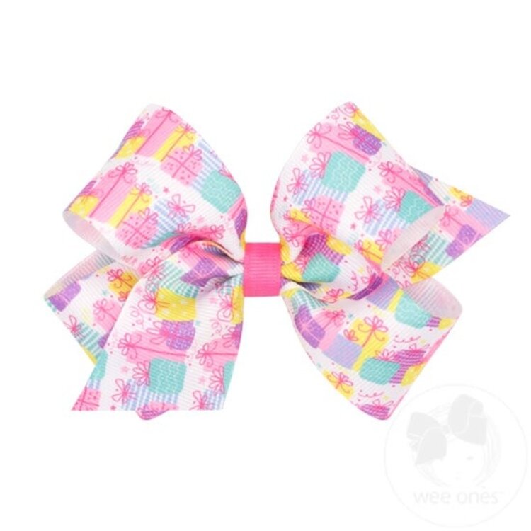 Wee Ones Birthday Print Bow