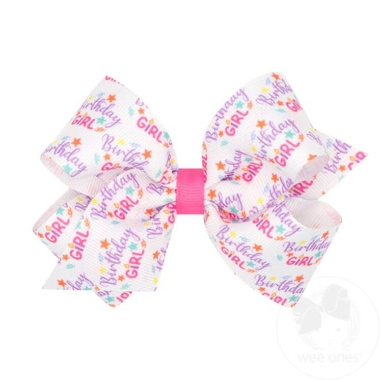 Wee Ones Birthday Print Bow