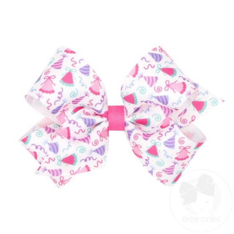 Wee Ones Birthday Print Bow