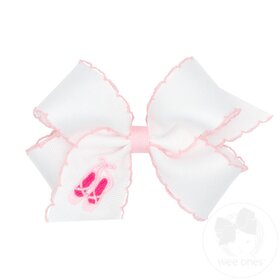 Wee Ones Ballet Shoes Emb Moonstitch Bow