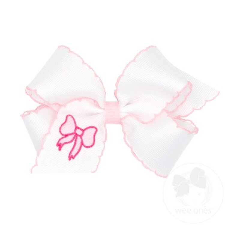 Wee Ones Bow Emb Moonstitch Bow