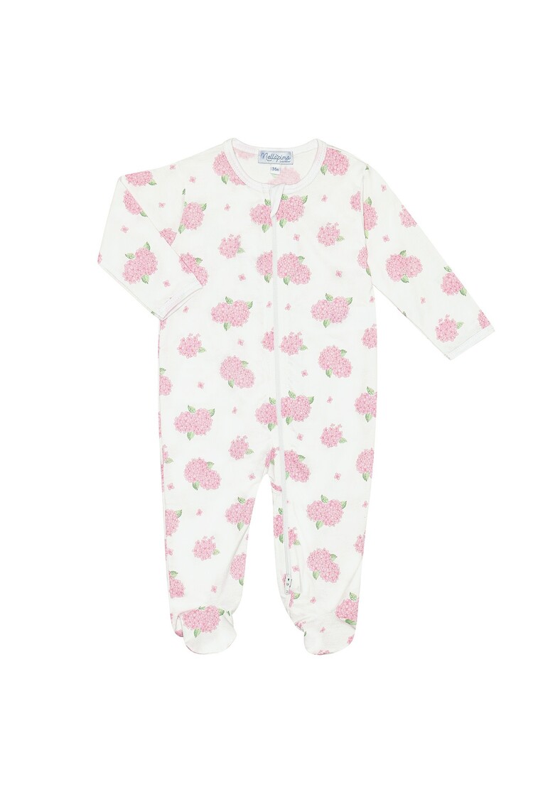 Nella Pima Hydrangeas Zip Footie