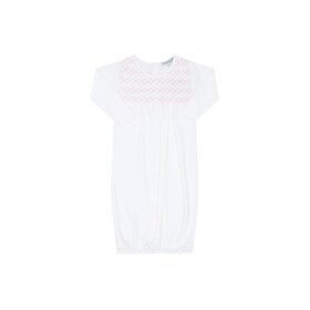 Nella Pima White w/Pink Smocked Gown