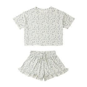Rylee + Cru Inc. Blue Ditsy Mosie Set