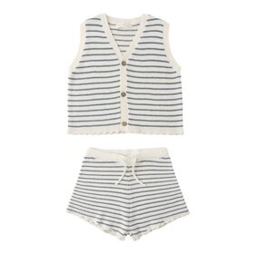 Rylee + Cru Inc. Marine Stripe Knit Vest Set