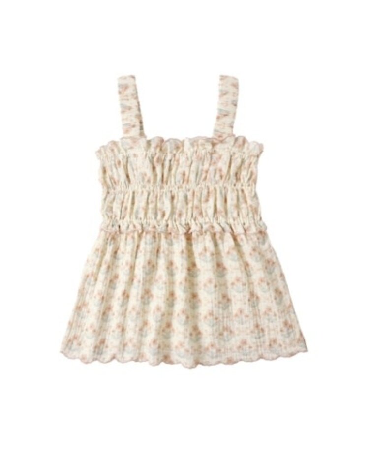 Rylee + Cru Inc. Ivory Blossom Smocked Tank