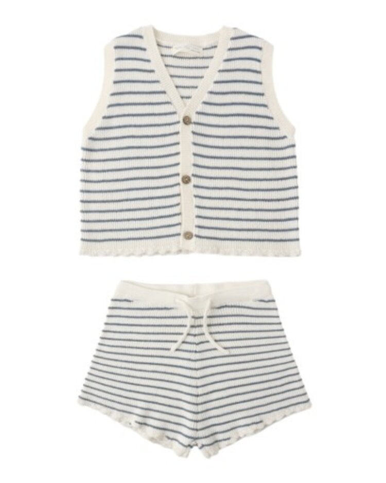 Rylee + Cru Inc. Marine Stripe Knit Vest Set