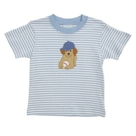 The Smiley Crab Blue Stripe Basball Dog Shirt