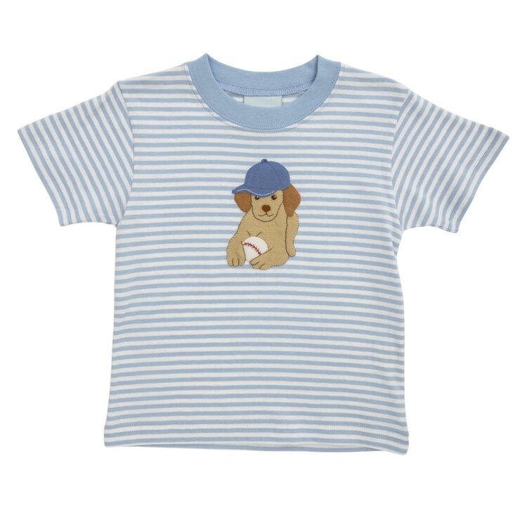 The Smiley Crab Blue Stripe Basball Dog Shirt
