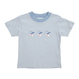The Smiley Crab Blue Stripe Basballs Shirt