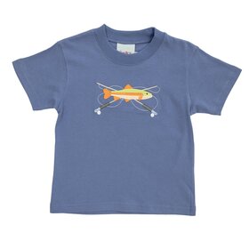 The Smiley Crab Navy Fishing Rods Shirt