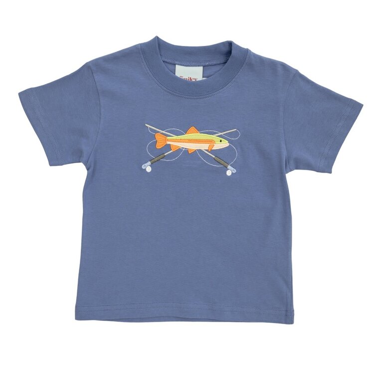 The Smiley Crab Navy Fishing Rods Shirt