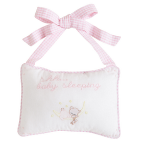 Little English Baby Sleeping Door Pillow - Pink