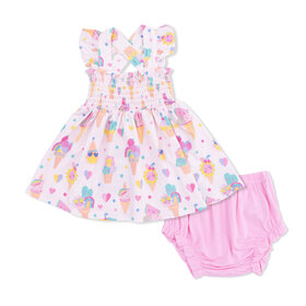 Angel Dear Ice Cream Fun Crew Smocked Bloomer Set