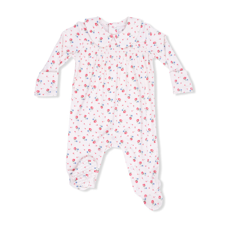 Angel Dear Joli Rosette Smocked Footie