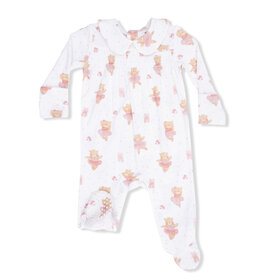 Angel Dear Teddy Bear Ballerina Smocked Footie