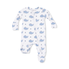 Angel Dear Blue Bubbley Sailor Whales Footie