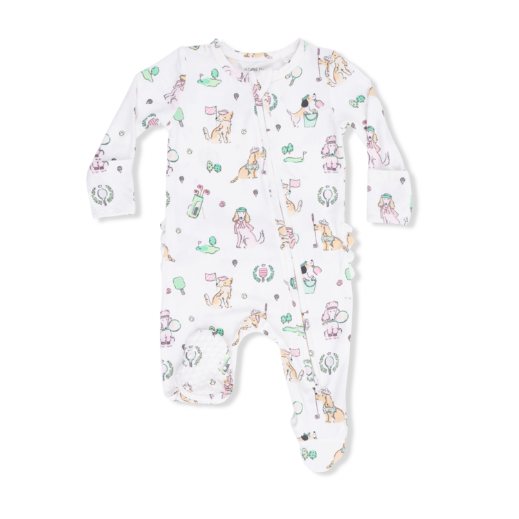 Angel Dear Pink Country Club Dogs Ruffle Footie
