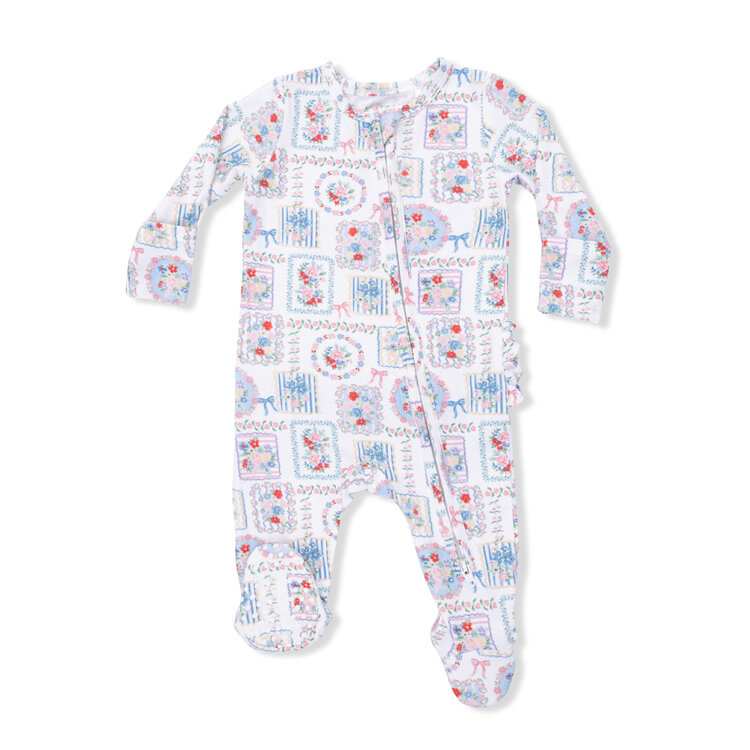 Angel Dear Juleps Floral Patchwork Ruffle Footie