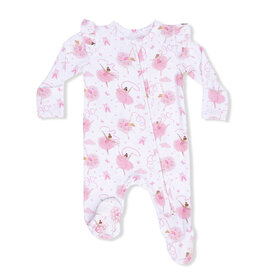 Angel Dear Ribbon Ballerinas Ruffle Zip Footie