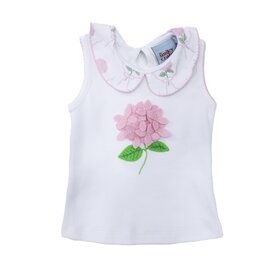 The Smiley Crab White Hydranga Top