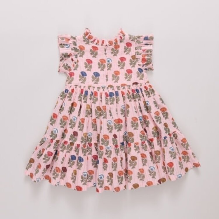 Pink Chicken girls jennifer dress - multi flower drop