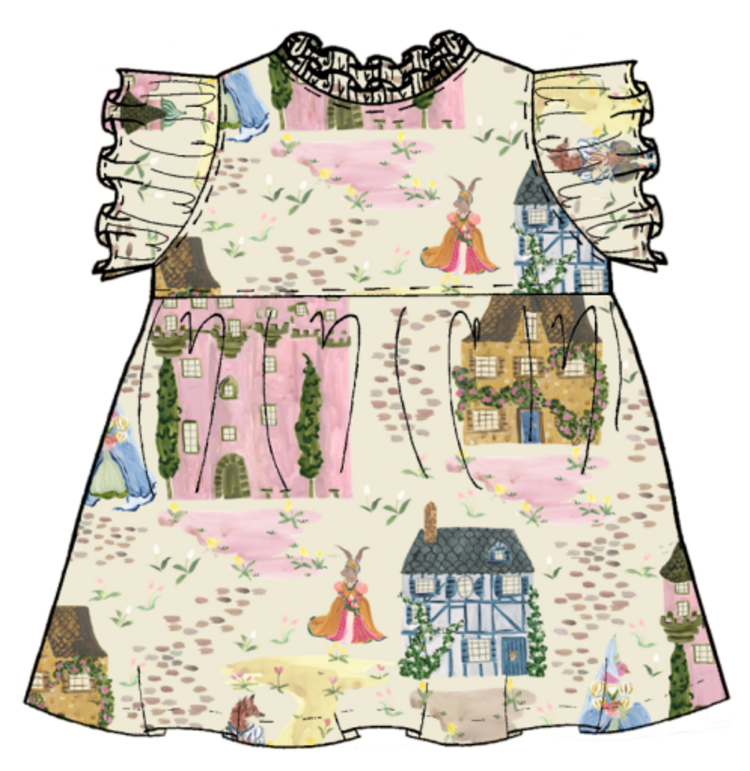 Pink Chicken jennifer dress - whimsical castle
