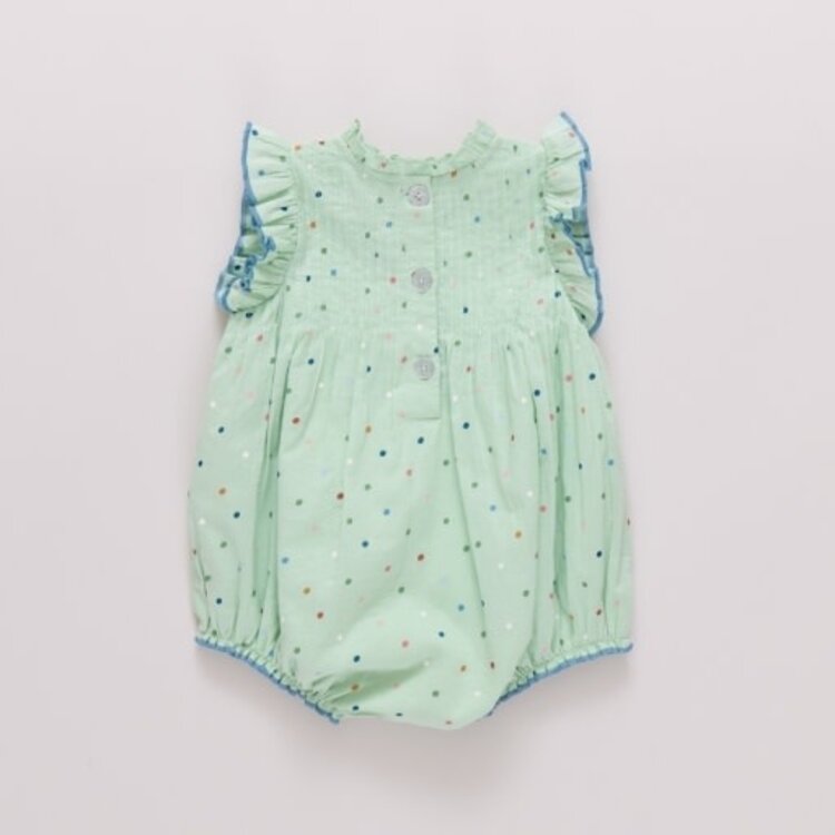 Pink Chicken jaipur bubble pastel green polka dot