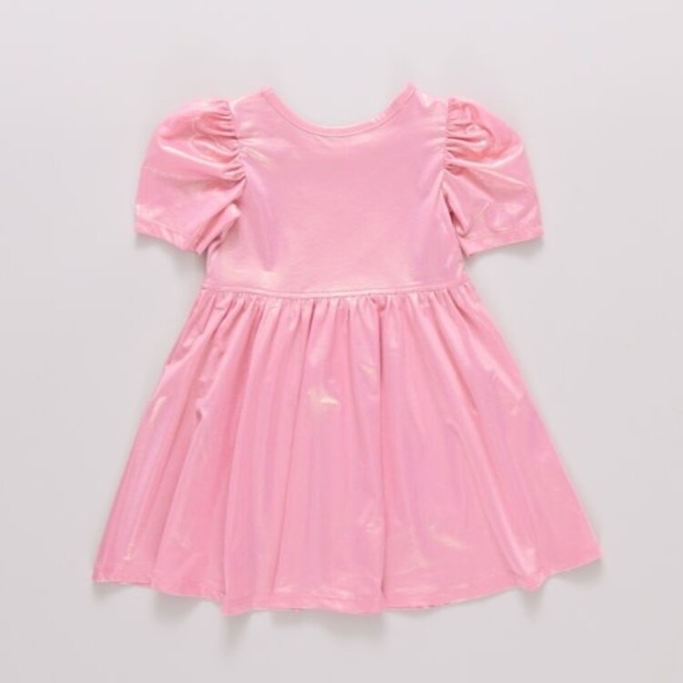 Pink Chicken girls lame laurie dress - light pink