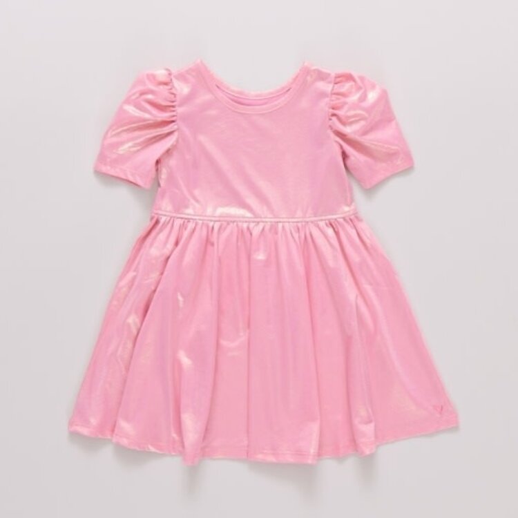Pink Chicken girls lame laurie dress - light pink