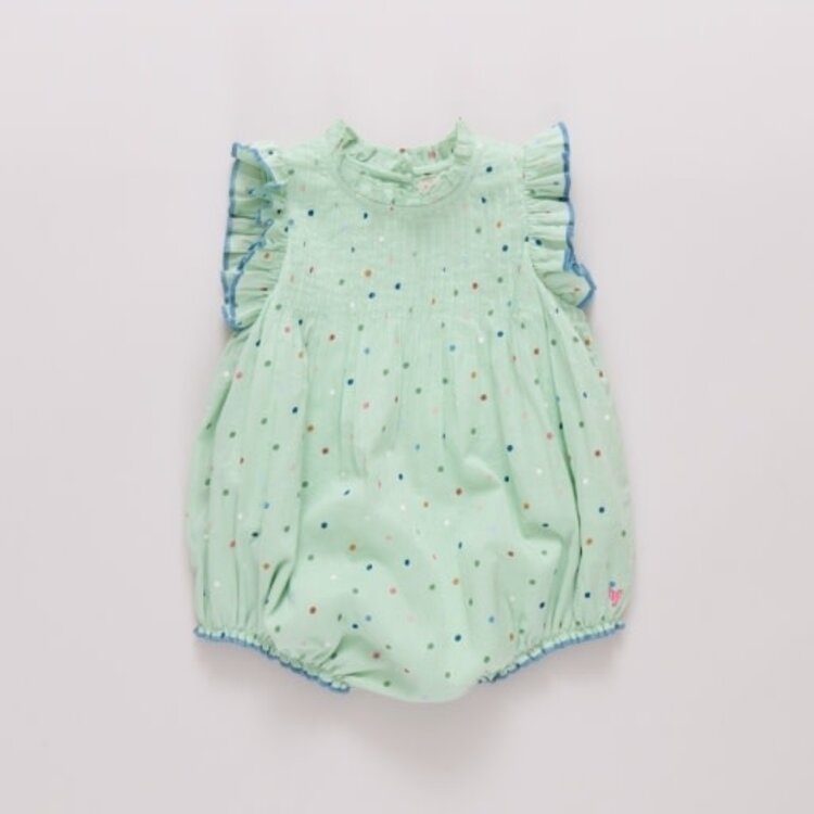 Pink Chicken jaipur bubble pastel green polka dot
