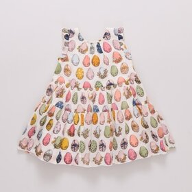Pink Chicken girls eloise ruffle dress - multi eggs