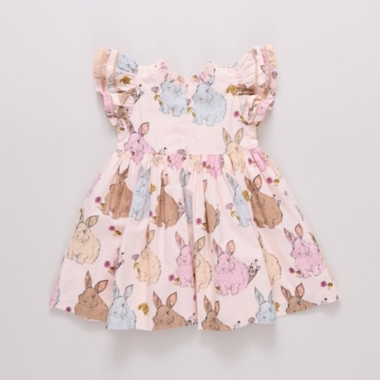 Pink Chicken girls jennifer double ruffle dress - vintage bunnies