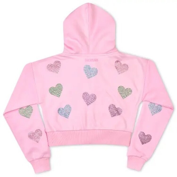 Iscream Sparkling Hearts Cropped Zip-up Sweatshirt