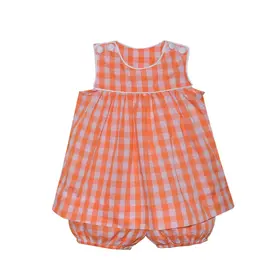 Remember Nguyen Orange/White Gingham Bloomer Set