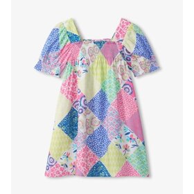 Smocked Patchwork Dress