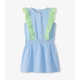 Hatley Blue Neon Dot Ruffle Dress